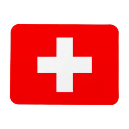 Patriotisk flexibel magnet med flagga i Schweiz