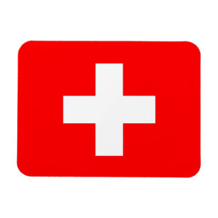 Patriotisk flexibel magnet med flagga i Schweiz
