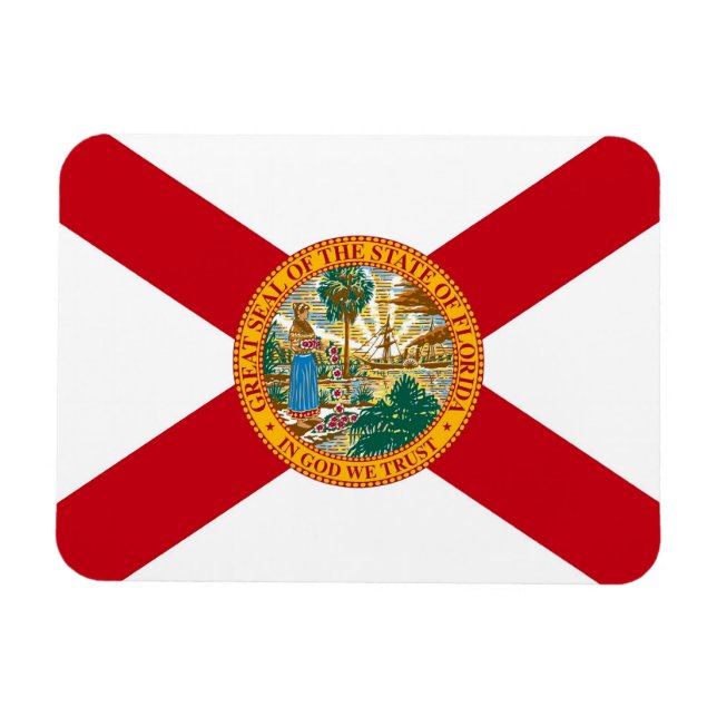 Patriotisk flexibel magnet med Florida flagga (Horisontell)