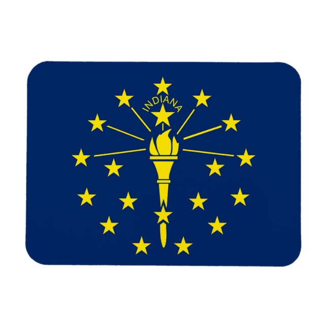 Patriotisk flexibel magnet med Indiana flagga (Horisontell)