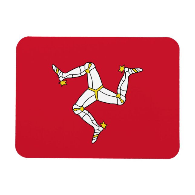 Patriotisk flexibel magnet med Isle of Man flagga (Horisontell)
