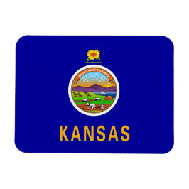 Patriotisk flexibel magnet med Kansas flagga