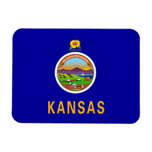 Patriotisk flexibel magnet med Kansas flagga
