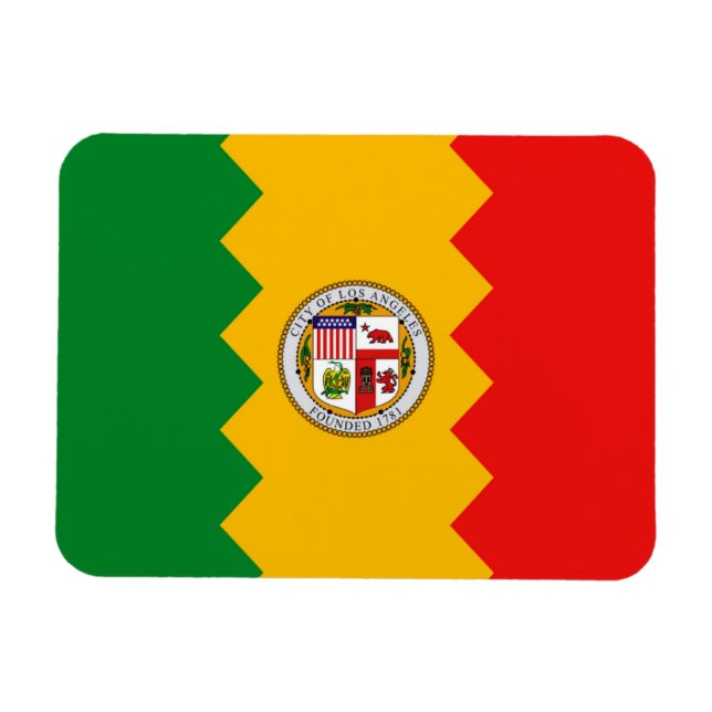 Patriotisk flexibel magnet med Los Angeles flagga (Horisontell)