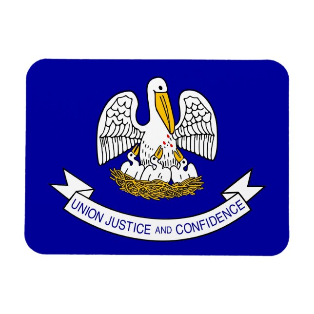 Patriotisk flexibel magnet med Louisiana flagga (Horisontell)