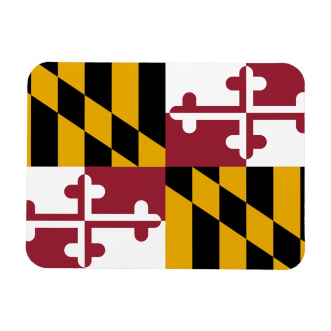 Patriotisk flexibel magnet med Maryland flagga (Horisontell)