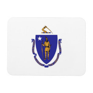 Patriotisk flexibel magnet med Massachusetts flagg