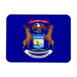 Patriotisk flexibel magnet med Michigan flagga