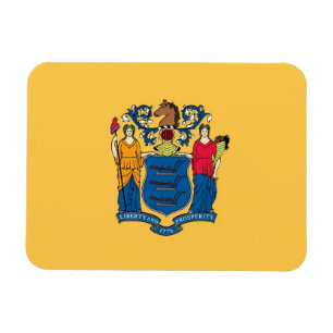 Patriotisk flexibel magnet med New jersey flagga