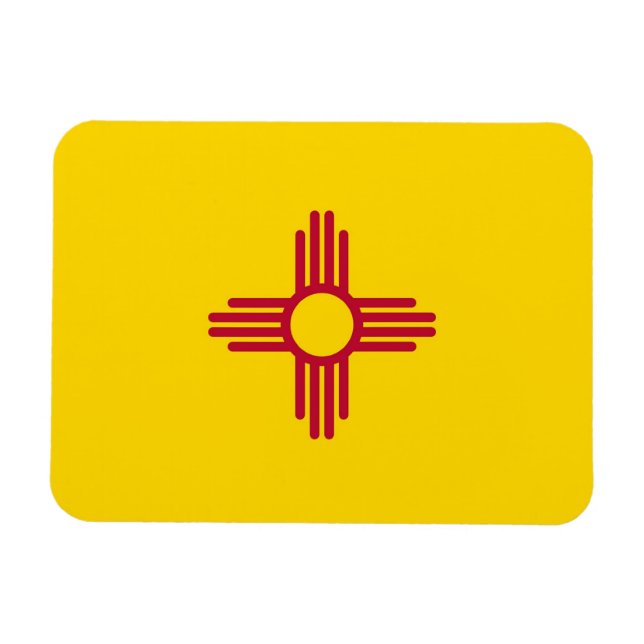 Patriotisk flexibel magnet med New mexico flagga (Horisontell)