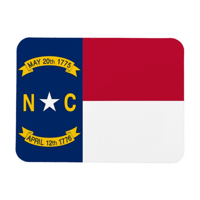 Patriotisk flexibel magnet med North Carolina flag (Horisontell)