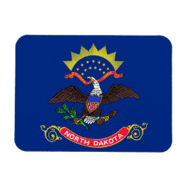 Patriotisk flexibel magnet med North Dakota flagga