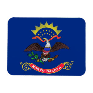 Patriotisk flexibel magnet med North Dakota flagga