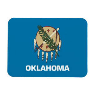 Patriotisk flexibel magnet med Oklahoma flagga