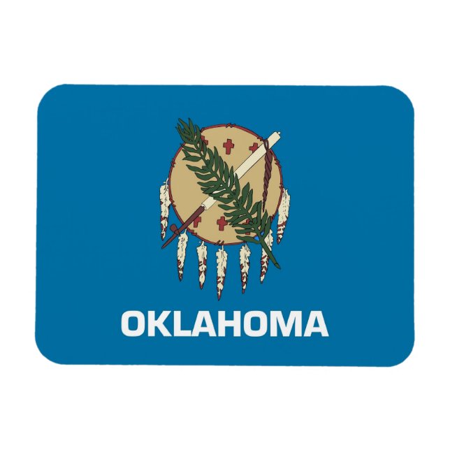 Patriotisk flexibel magnet med Oklahoma flagga (Horisontell)