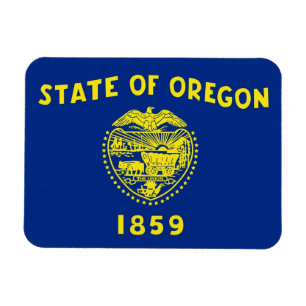 Patriotisk flexibel magnet med Oregon flagga