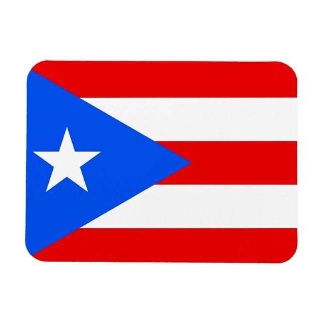 Patriotisk flexibel magnet med Puerto Rico flagga (Horisontell)