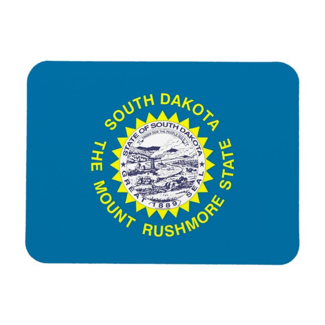 Patriotisk flexibel magnet med South Dakota flagga (Horisontell)