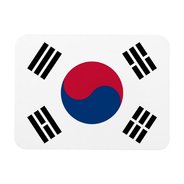 Patriotisk flexibel magnet med Sydkoreas flagga (Horisontell)