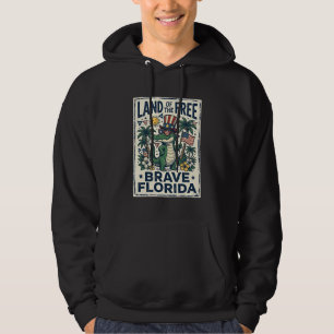 Patriotisk Florida Alligator 4:e Juli Hoodie