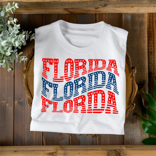 Patriotisk Florida röd och blå Boho T-shirt