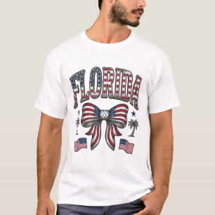 Patriotisk Florida Vintage Bow Fjärde Juli Tröja