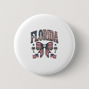 Patriotisk Florida Vintage Bow Fjärde Juli Tröja Knapp