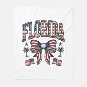 Patriotisk Florida Vintagebåge Fjärde Juli Tröja Fleecefilt