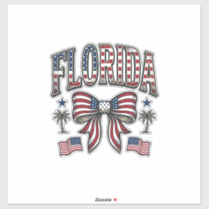 Patriotisk Florida Vintagebåge Fourth of July-skjo Klistermärken