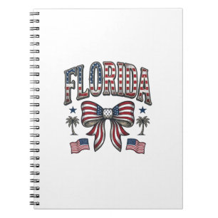 Patriotisk Florida Vintagebåge Sjätte Juli Tröja Anteckningsbok