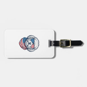 Patriotisk Fluffig Hund Vektor Illustration_1 Bagagebricka