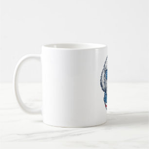 Patriotisk Fluffig Hund Vektor Illustration_1 Kaffemugg