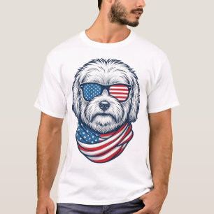 Patriotisk Fluffig Hund Vektor Illustration_1 T Shirt