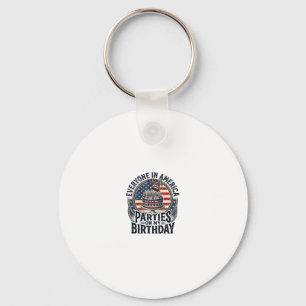 Patriotisk födelsedagsfest Vintage kakskjorta desi Nyckelring