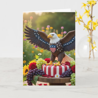 Patriotisk födelsedagskort för USA, amerikansk fla Kort