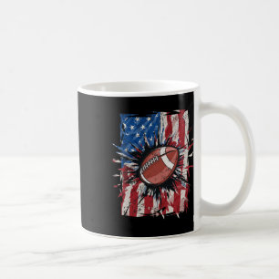 Patriotisk Fotboll 4:e Juli Män Usa Amerikansk Fl Kaffemugg