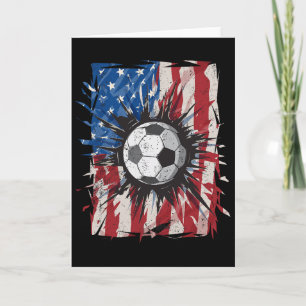 Patriotisk Fotboll 4:e Juli Män Usa Amerikansk Fla Kort
