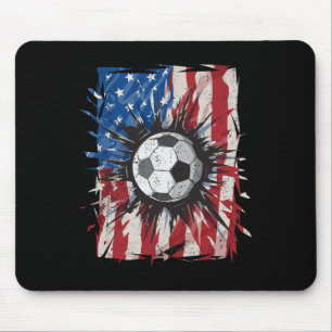 Patriotisk Fotboll 4:e Juli Män Usa Amerikansk Fla Musmatta