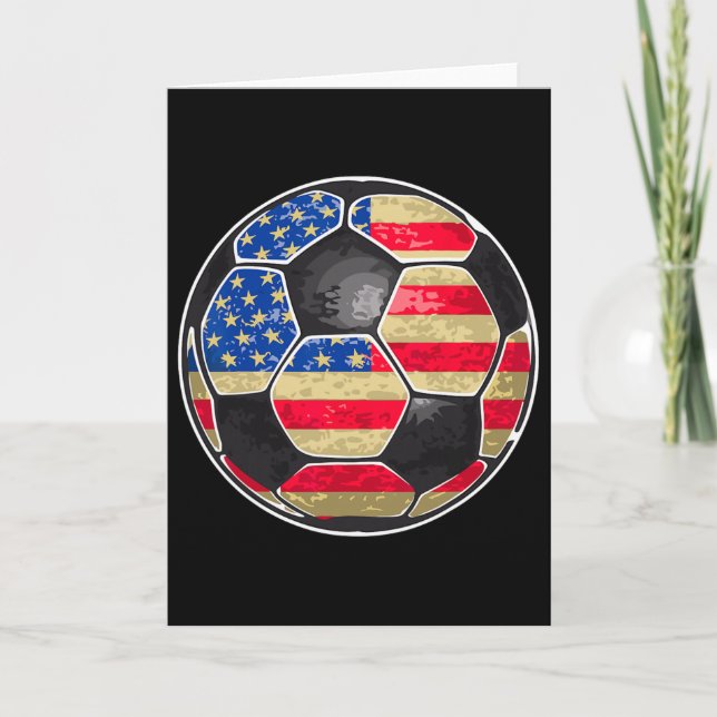 Patriotisk Fotboll Ll Amerikansk Flagga  Kort (Framsida)