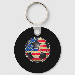 Patriotisk Fotboll Ll Amerikansk Flagga  Nyckelring