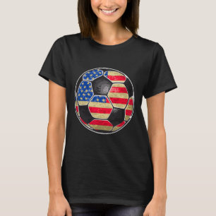 Patriotisk Fotboll Ll Usa Flagga T Shirt