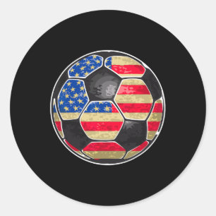 Patriotisk fotboll Usa Flagga Runt Klistermärke