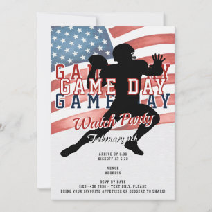 Patriotisk Fotboll W Matchdagsfirande Inbjudningar