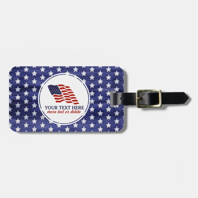 Patriotisk Fourth av anpassningsbar för Juli Bagagebricka (Horisontell Framsida)