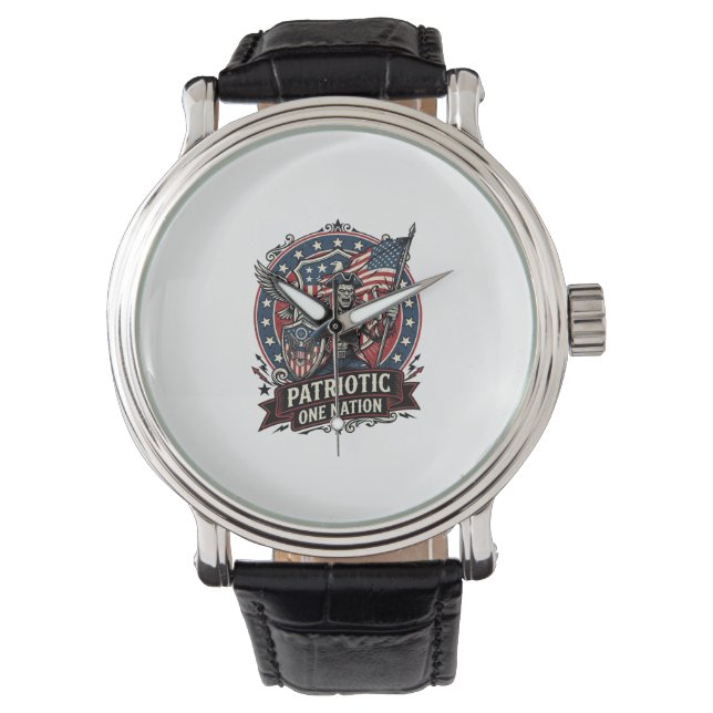 Patriotisk Frankenstein Frihet Odjur Skräck Monste Armbandsur (Framsida)