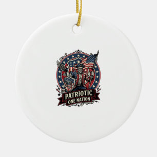 Patriotisk Frankenstein Frihet Odjur Skräck Monste Julgransprydnad Keramik