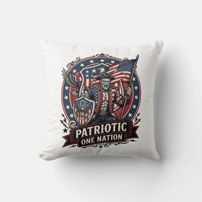 Patriotisk Frankenstein Frihet Odjur Skräck Monste Kudde (Framsida)