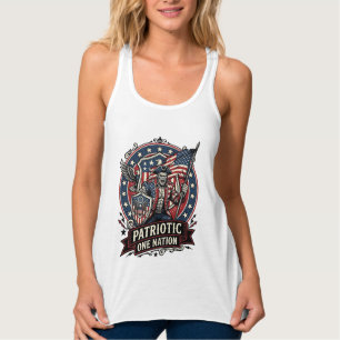 Patriotisk Frankenstein Frihet Odjur Skräck Monste Linne Med Racerback