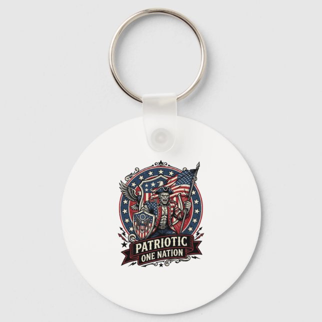 Patriotisk Frankenstein Frihet Odjur Skräck Monste Nyckelring (Framsida)