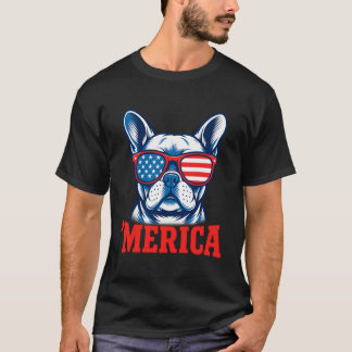 Patriotisk fransk bulldog 'Merica Frenchie 4 juli T Shirt